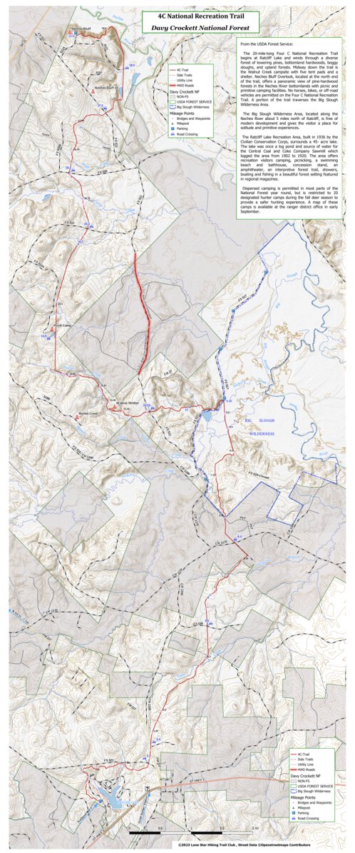 4 Trails Map 4C Hiking Trail Map by Lone Star Hiking Trail Club | Avenza Maps