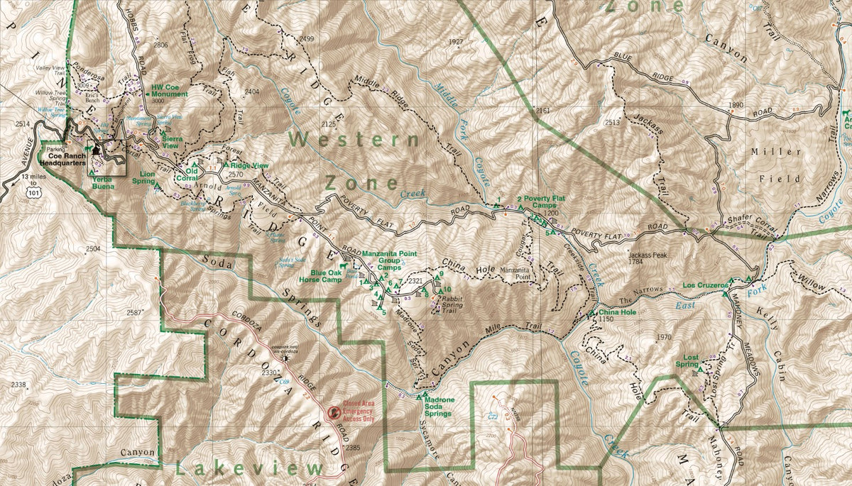Henry W. Coe State Park Map by Pine Ridge Association | Avenza Maps