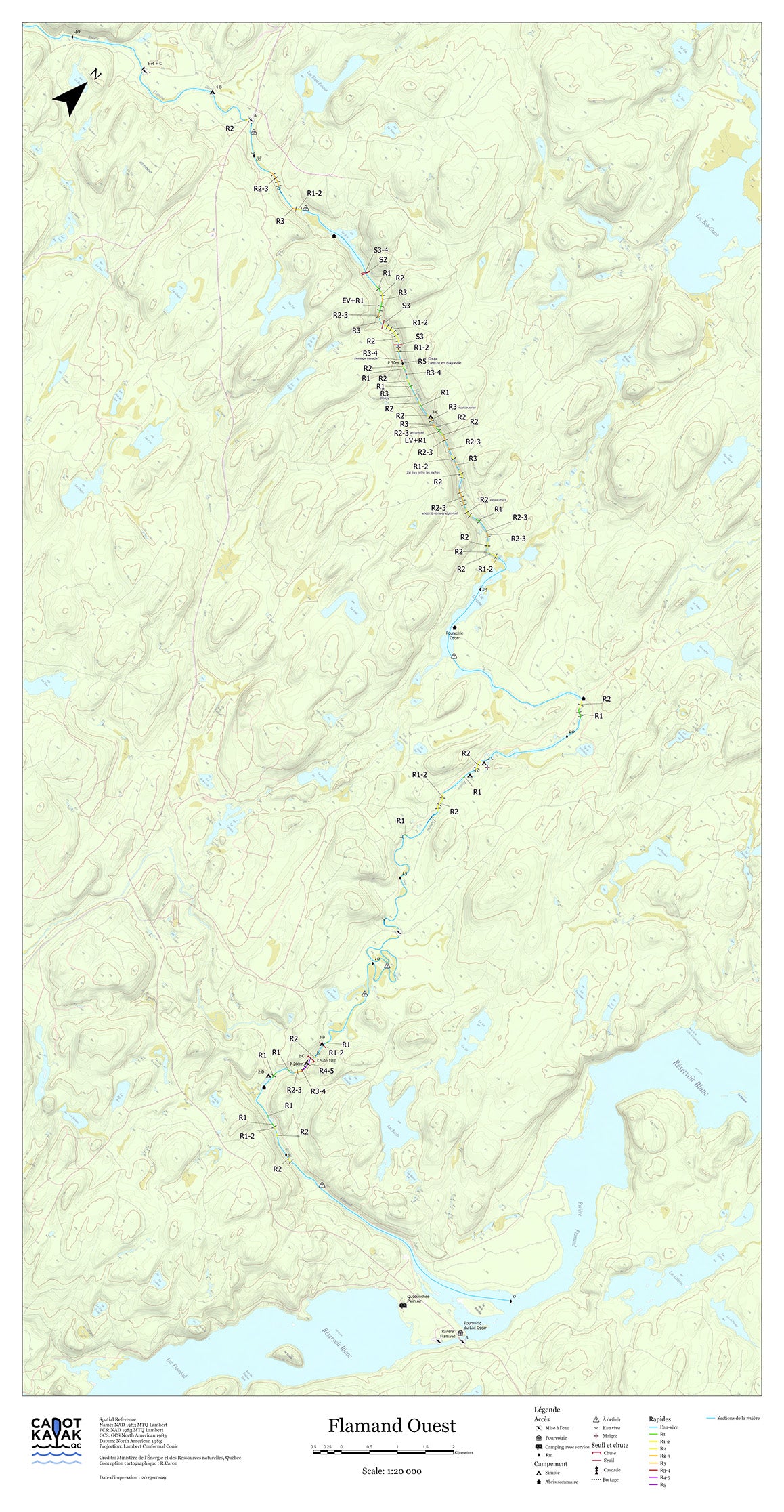 Rivière Flamand Ouest Map by Canot Kayak Quebec | Avenza Maps
