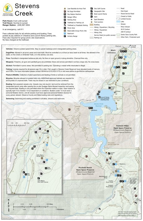 Stevens Creek County Park Guide Map Preview 1