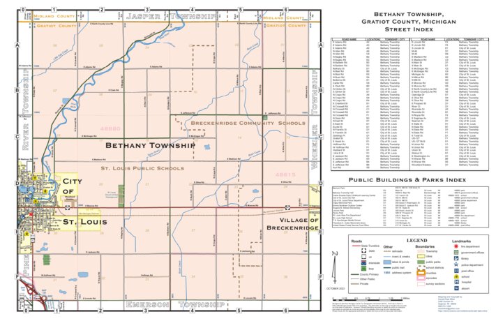 Bethanie Map Bethany Township and part of City of St. Louis, Gratiot County ...