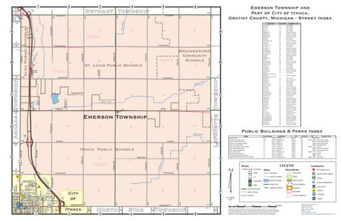 Emerson Township and part of City of Ithaca, Gratiot County, Michigan Preview 1