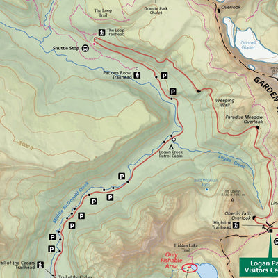 Glacier National Park Fishing Map Preview 2