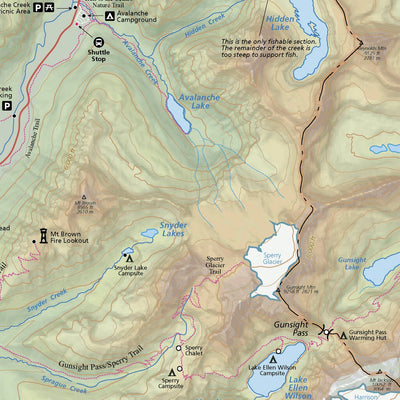 Glacier National Park Fishing Map Preview 3