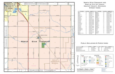 North Star Township and part of City of Ithaca, Gratiot County, Michigan Preview 1