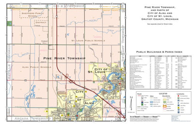 Pine River Township, and parts of City of Alma and City of St. Louis, Gratiot County, Michigan Preview 1