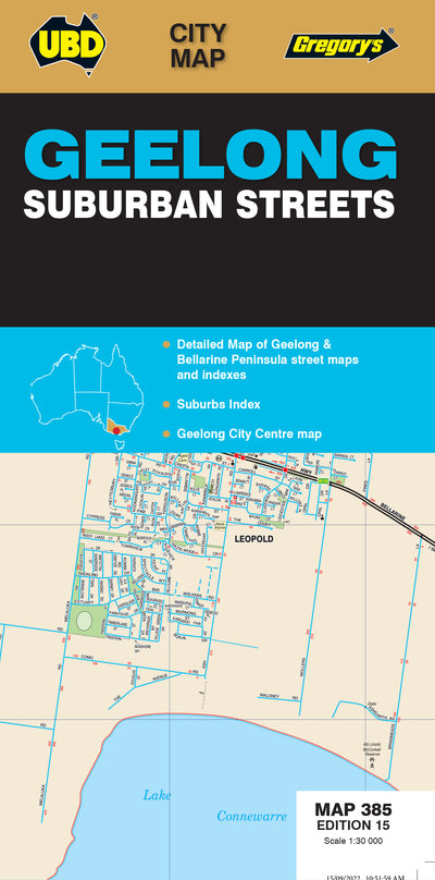 Geelong Suburban Streets, Map 385, edition 15 Preview 1