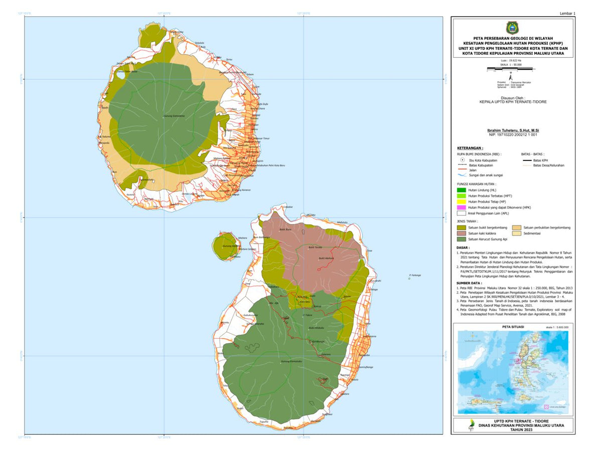 GEOLOGI KAWASAN HUTAN MALUKU UTARA (1) Map by UPTD KPH Ternate-Tidore ...