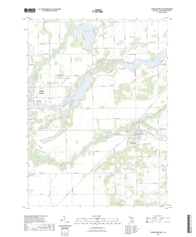 3 Rivers Logging Maps Three Rivers East, MI (2023, 24000-Scale) Map by United States ...