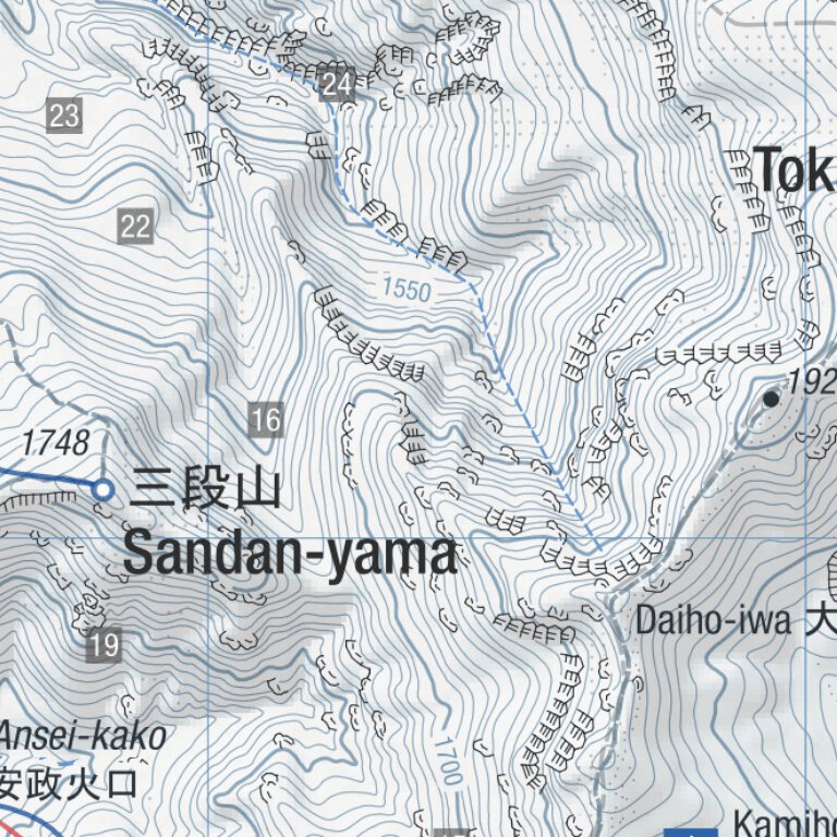 忌野地図 Furano-dake's Giant Ridge Ski Touring (Hokkaido, Japan) Map by