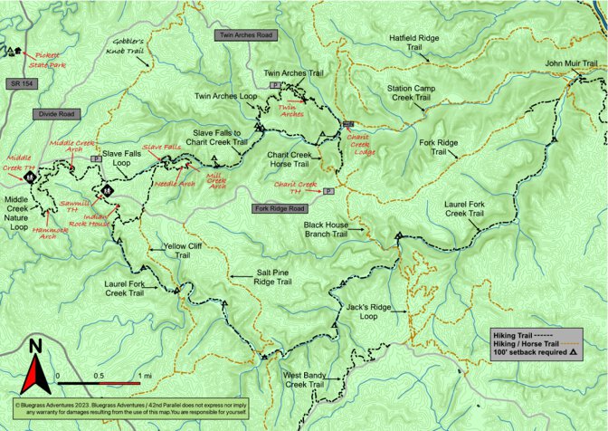 Laurel Fork Creek Loop - Big South Fork Map by 42nd Parallel | Avenza Maps