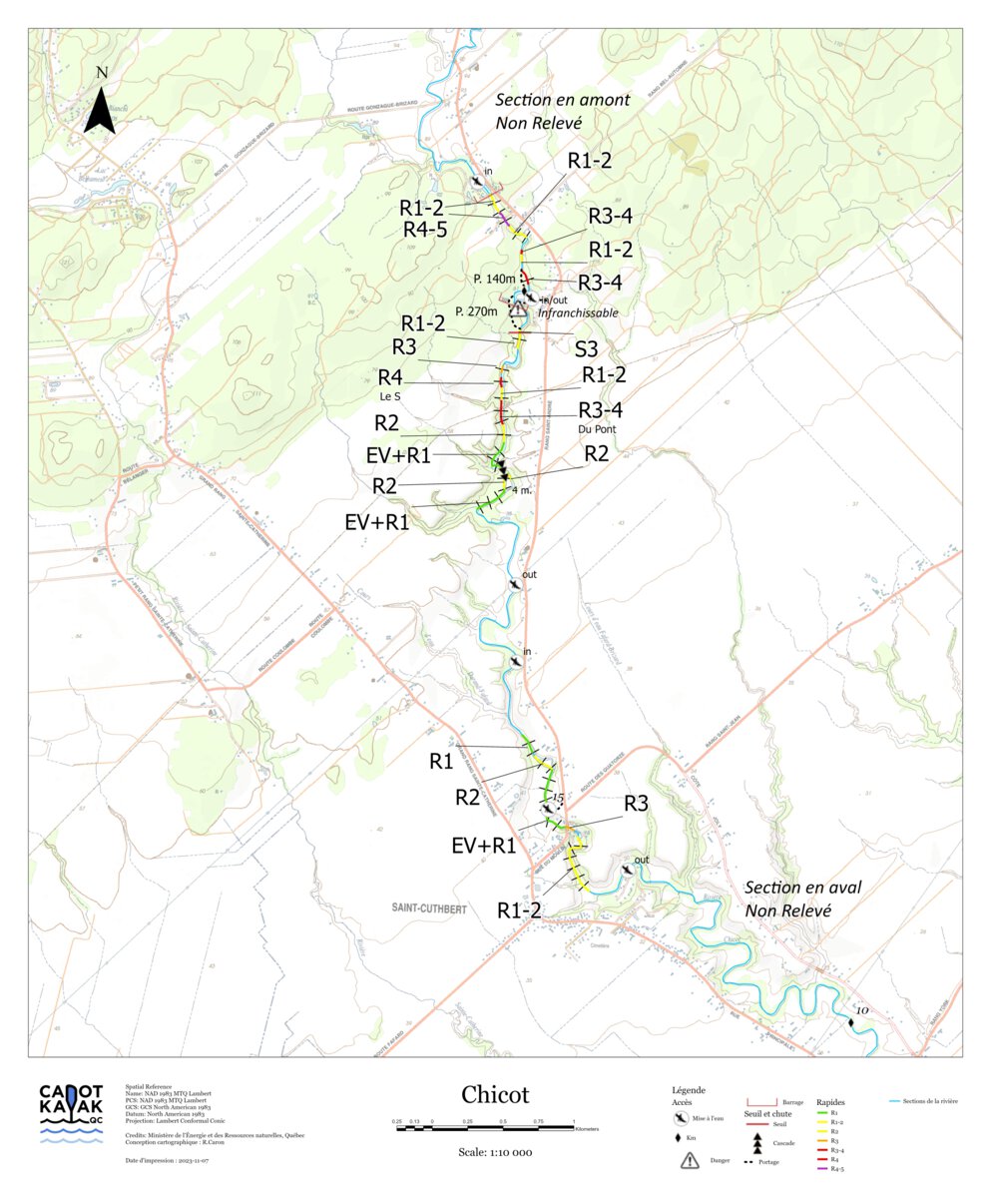 Rivière Chicot Map by Canot Kayak Quebec | Avenza Maps