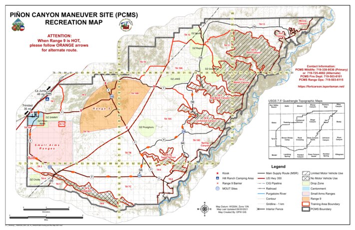 Pinones Map Fort Carson Pinon Canyon Maneuver Site Recreation Map by iSportsman ...