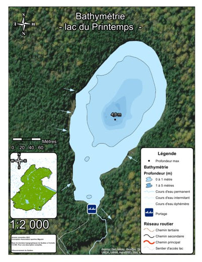 Bathymétrie lac du Printemps - zec de la Rivière-Blanche Preview 1