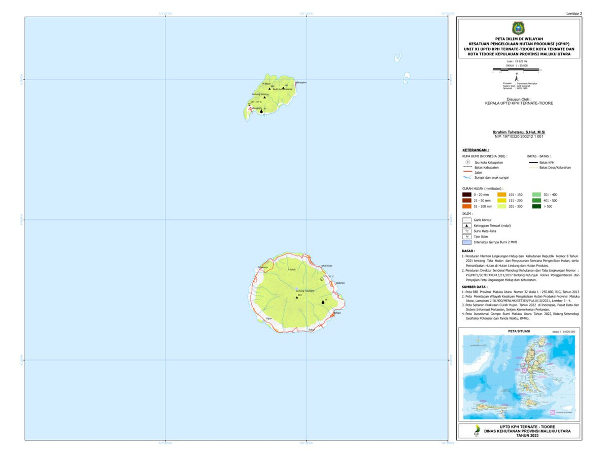 IKLIM KAWASAN HUTAN MALUKU UTARA (2) Map by UPTD KPH Ternate-Tidore ...