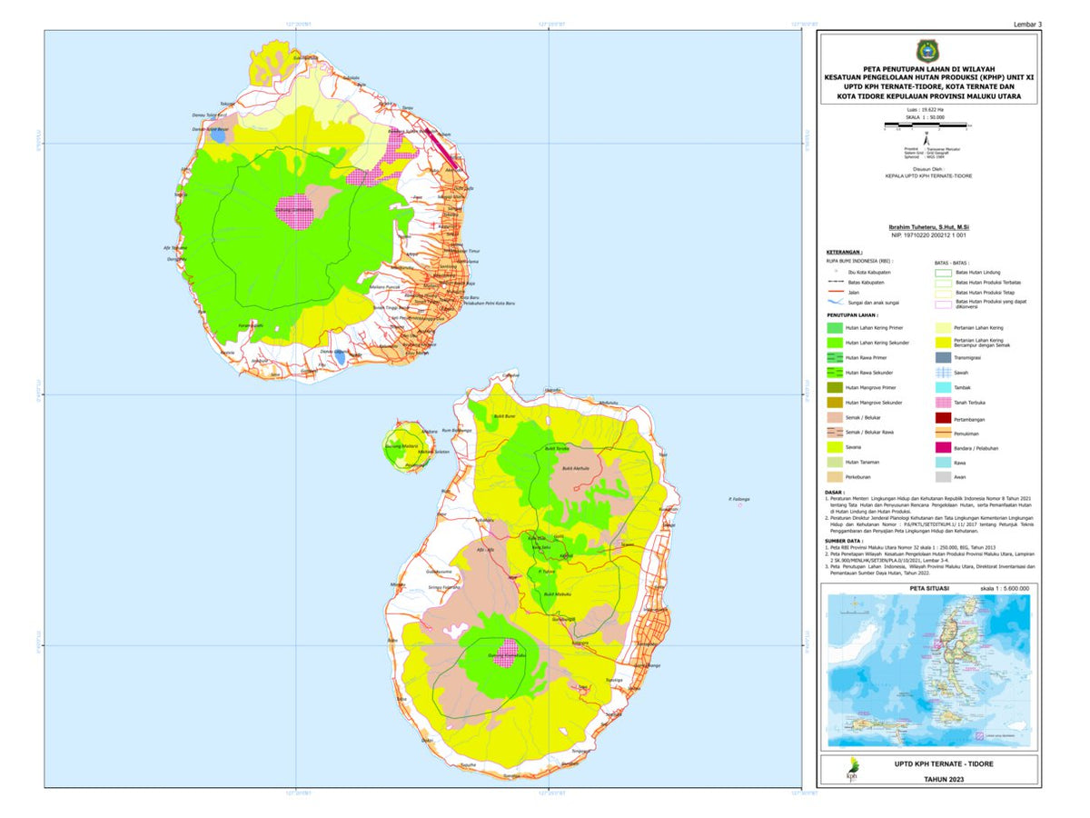 TUTUPAN LAHAN KAWASAN HUTAN MALUKU UTARA (1) Map by UPTD KPH Ternate ...