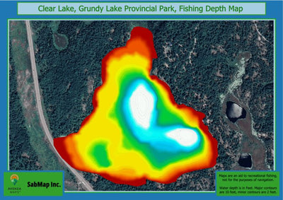 Fishing Depth Map - Clear Lake, Grundy Lake Provincial Park Preview 1