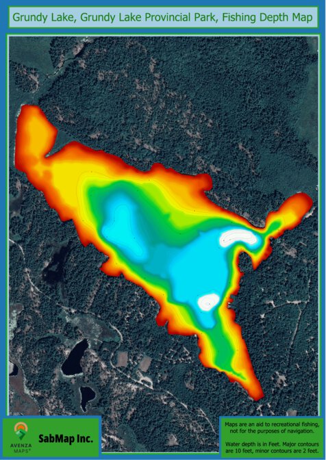 Fishing Depth Map - Grundy Lake, Grundy Lake Provincial Park Preview 1