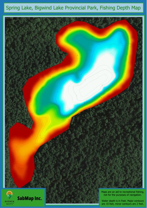 Fishing Depth Map - Spring Lake, Bigwind Lake Provincial Park Preview 1