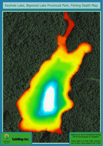 Fishing Depth Map - Keyhole Lake, Bigwind Lake Provincial Park Preview 1