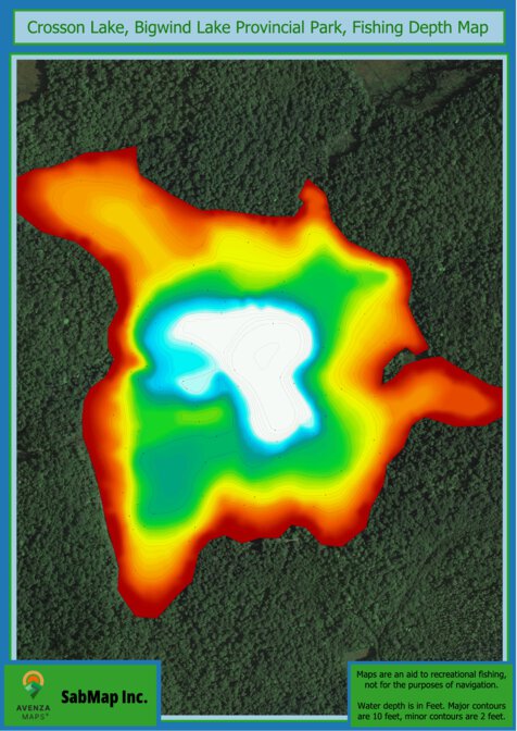 Fishing Depth Map - Crosson Lake, Bigwind Lake Provincial Park Preview 1