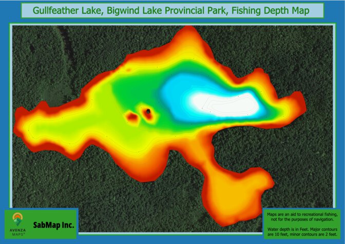 Fishing Depth Map - Gullfeather Lake, Bigwind Lake Provincial Park by ...
