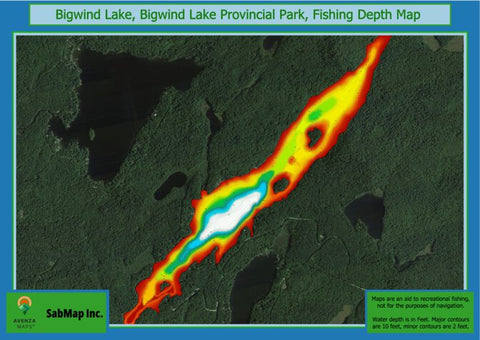 Fishing Depth Map - Bigwind Lake, Bigwind Lake Provincial Park Preview 1