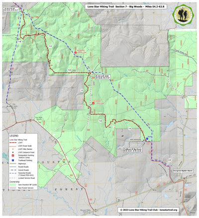 Lsht Map LSHT Map 07 Big Woods by Lone Star Hiking Trail Club | Avenza Maps
