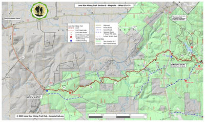 Lsht Map LSHT Map 08 Magnolia by Lone Star Hiking Trail Club | Avenza Maps