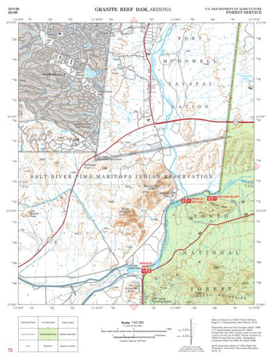 Tonto National Forest Quadrangle: GRANITE REEF DAM Preview 1