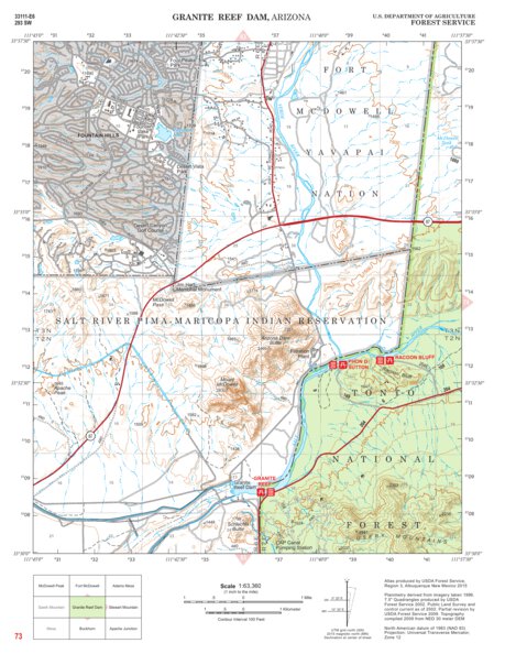 Tonto National Forest Quadrangle: GRANITE REEF DAM Preview 1
