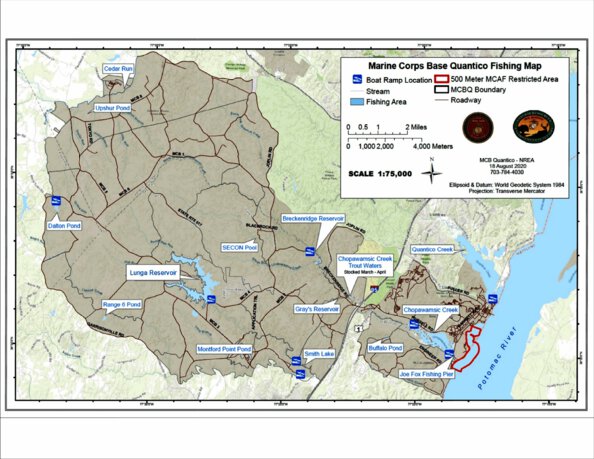 Quantico MCB Fishing Map by iSportsman | Avenza Maps