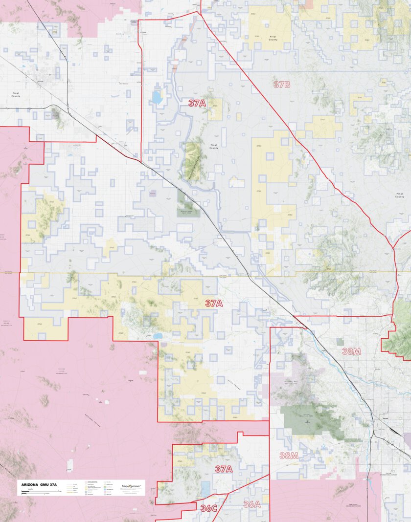 Arizona GMU 37A - Hunt Arizona Map by Map the Xperience | Avenza Maps