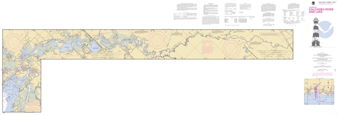 Calcasieu River And Lake Side B Map by National Oceanographic ...