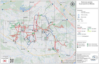 Carte des sentiers | Club équestre de Mirabel - SECTEURS A à F Preview 1