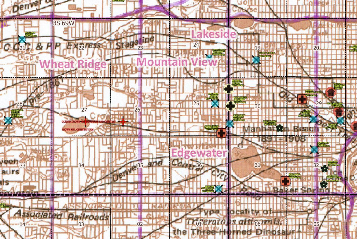 Historical Trails, Stagelines, R.R.'s & Landmarks of Denver (>1,700 sq ...