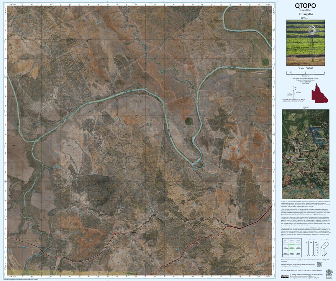 Edungalba (8850-1i) Map by Department of Natural Resources and Mines ...
