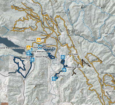 Chelan County Washington Winter Recreation Map 18x24 Preview 2