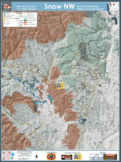 North Central Washington Winter Recreation: Winthrop, Conconully & Mazama 18x24