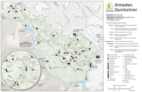 Almaden Quicksilver County Park Guide Map Preview 1