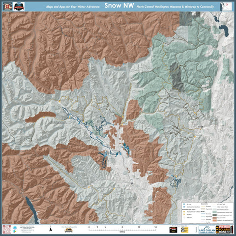 Snowmobile and Nordic Trails in Methow and Conconully Areas of Okanogan County. Large (36x36") Preview 1