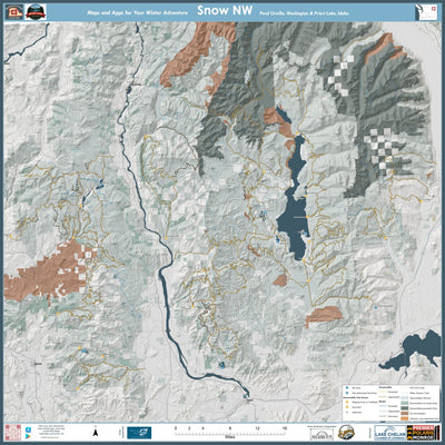 Snowmobile and Nordic Trails in Pend Oreille, Washington and Priest Lake, Idaho. Large (36x36