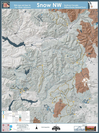 Southwest Cascades - Gifford Pinchot National Forest Winter Recreation 18x24