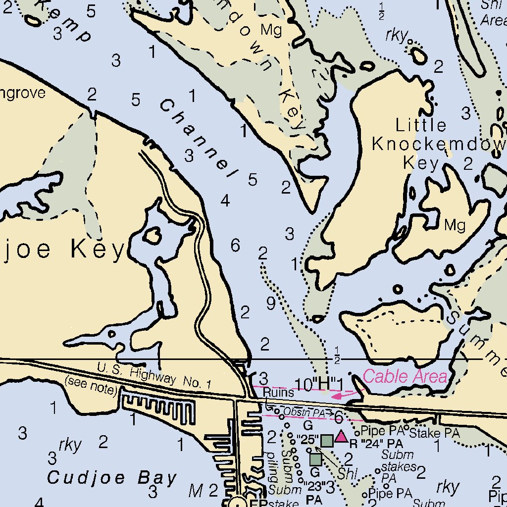 Florida Keys Sombrero Key To Sand Key Map by National Oceanographic ...