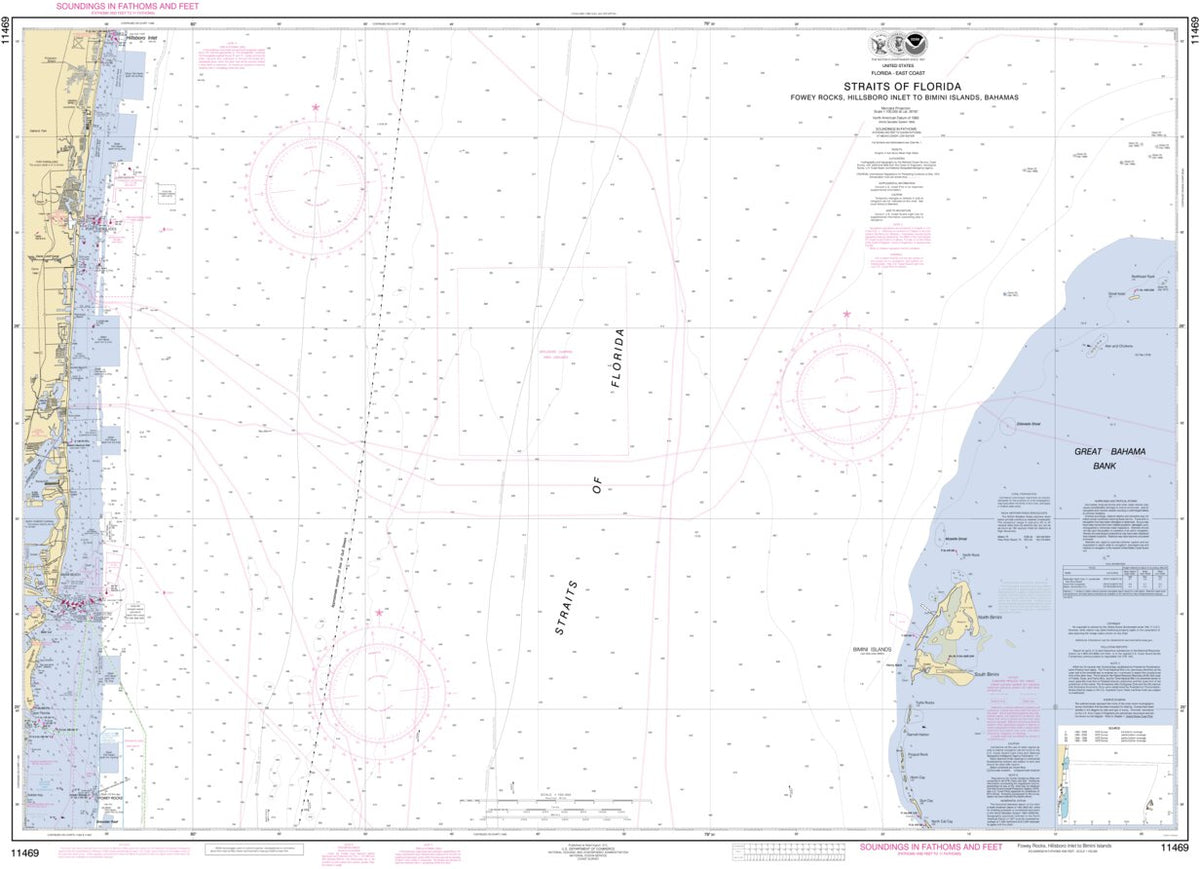 Fowey Rocks; Hillsboro Inlet To Bimini Islands Map by National ...