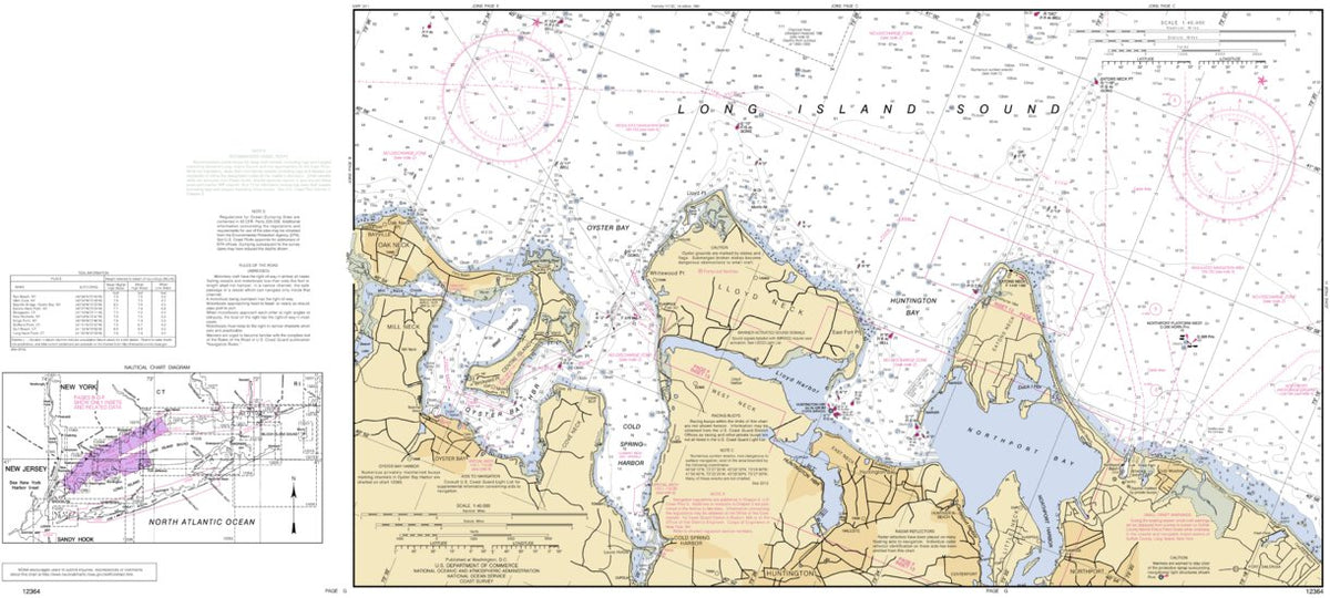 Li Channel Map Li Sound Oyster And Huntington Bays Map by National Oceanographic ...