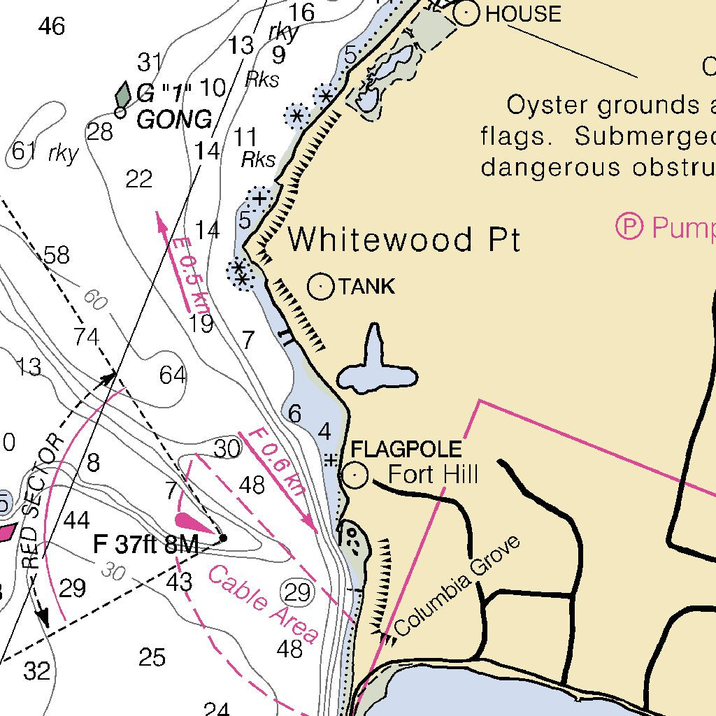 Li Channel Map Li Sound Oyster And Huntington Bays Map by National Oceanographic ...