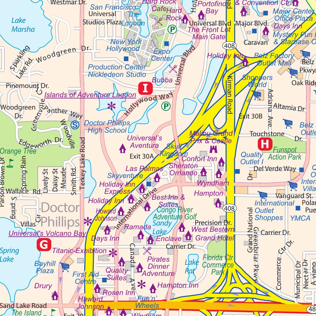 Orlando (Florida) 1:10,000 - ITMB Map by ITMB Publishing Ltd. | Avenza Maps, image size:1024x1024