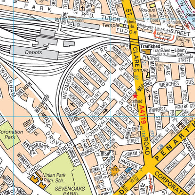 978-0-00-865743-7_AZ Cardiff Pocket Map_interior-1 Preview 2