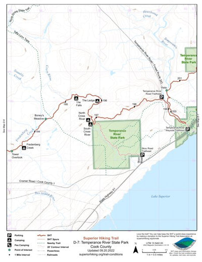 SHT Map D-7: Temperance River State Park Preview 1